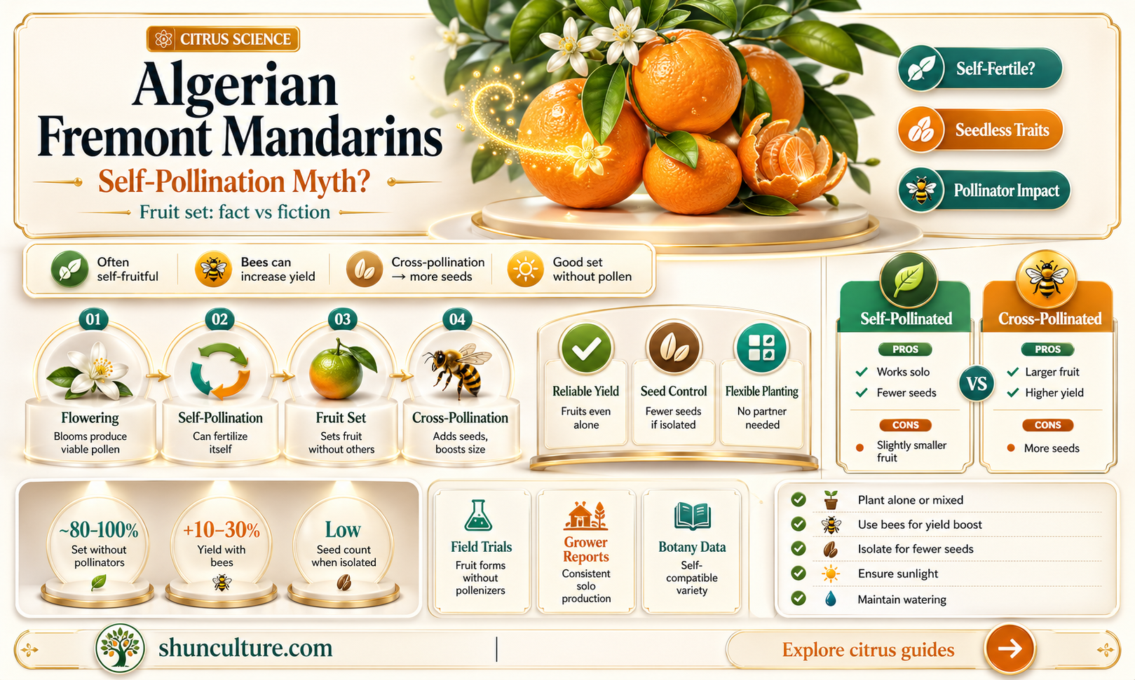 are algerian fremont mandarin self-pollinated