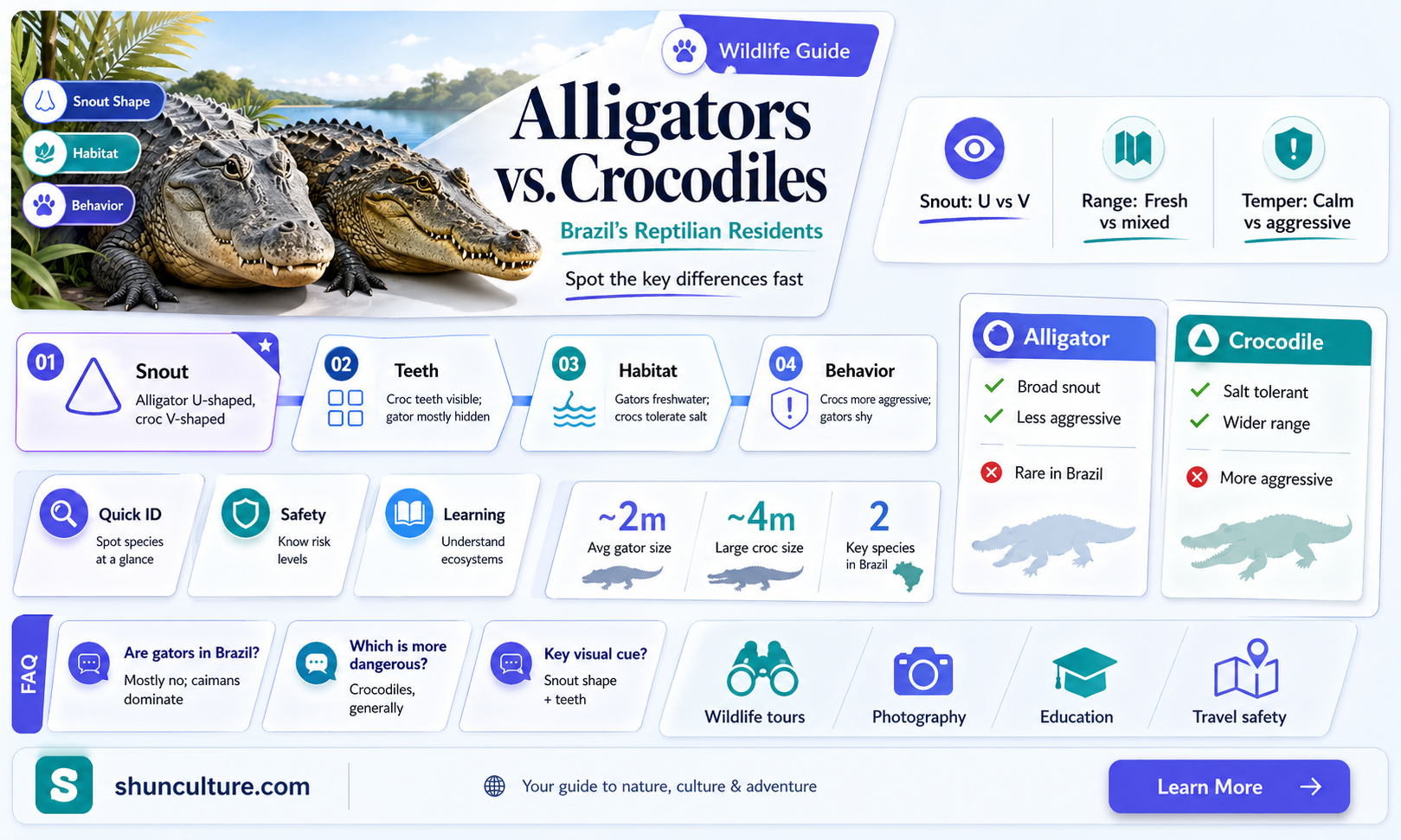 are aligatos or cocodriles in brazil
