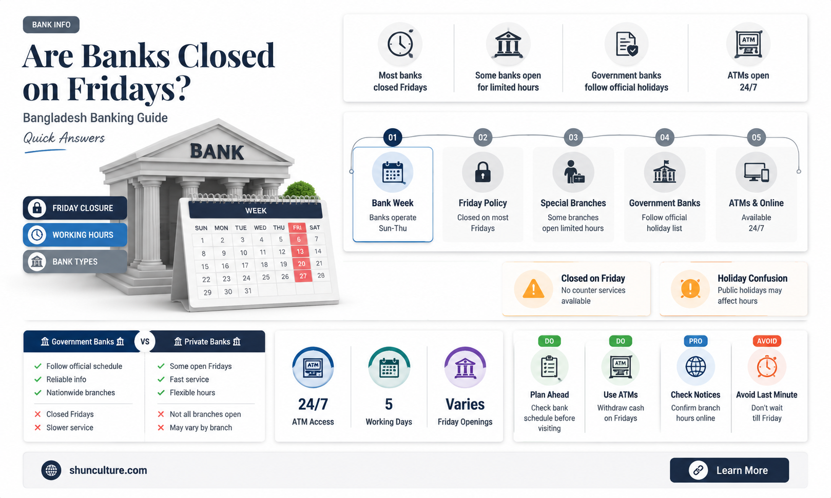 are banks closed on friday in bangladesh