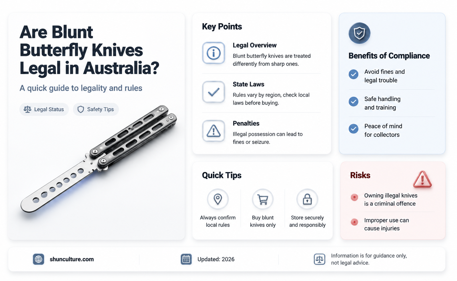 are blunt butterfly knives illegal in australia