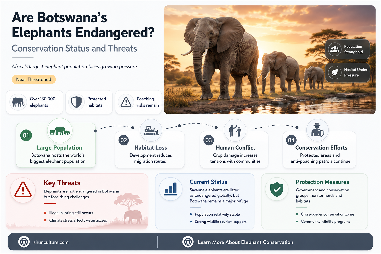 are elephants endangered in botswana