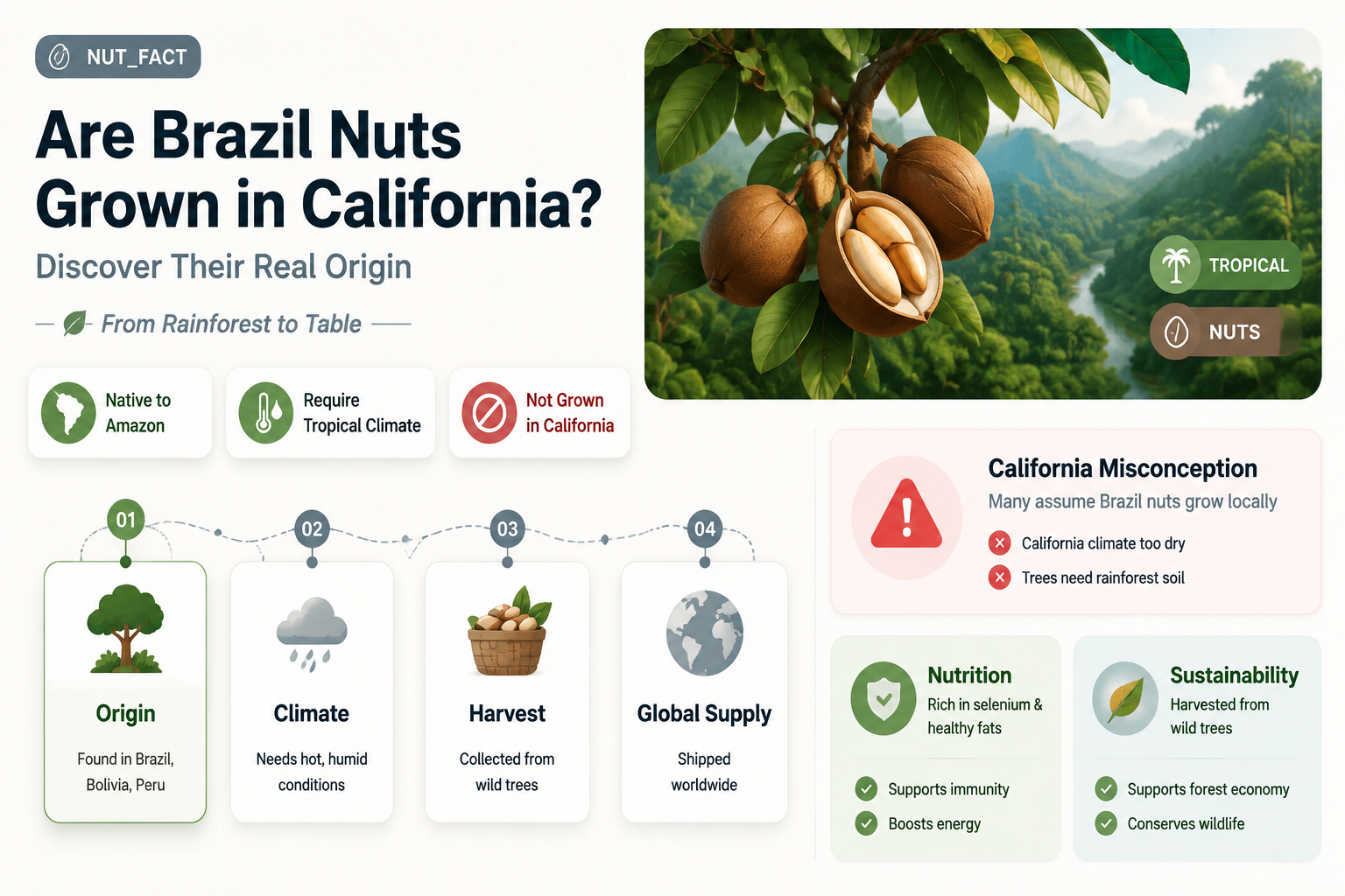 are brazil nuts grown in California