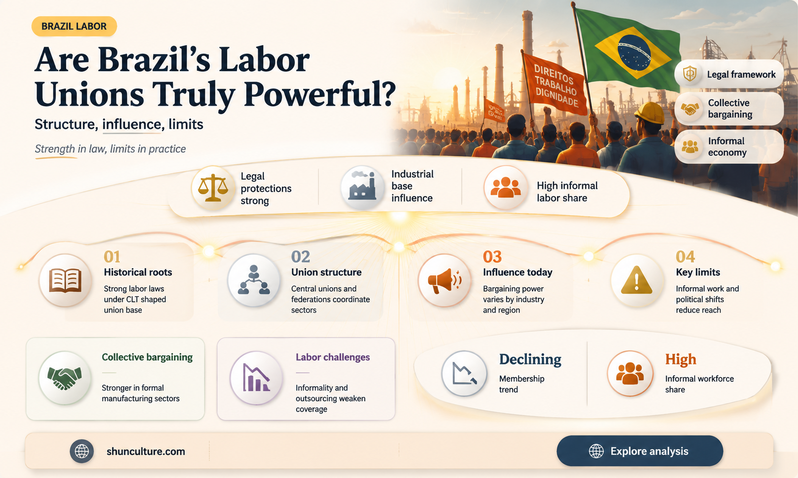 are labor unions in brazil powerful