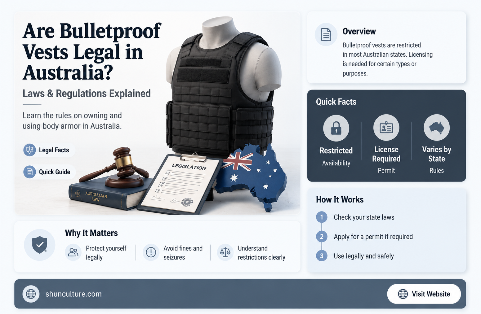 are bullet proof vests illegal in australia