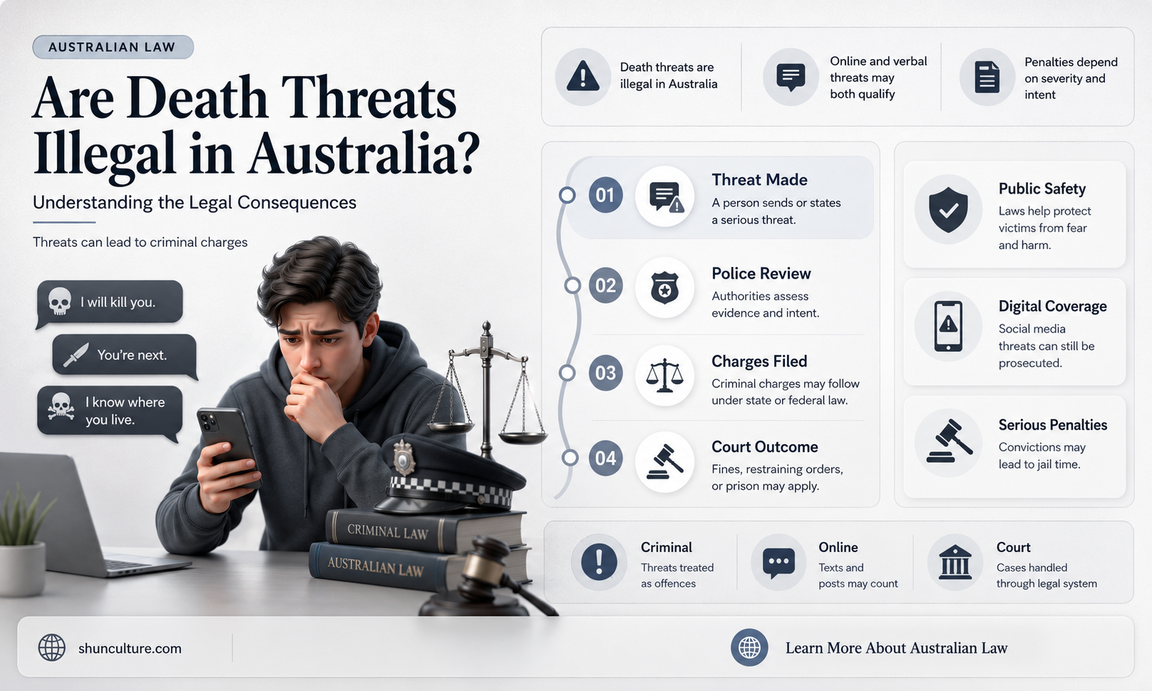 are death threats illegal in australia