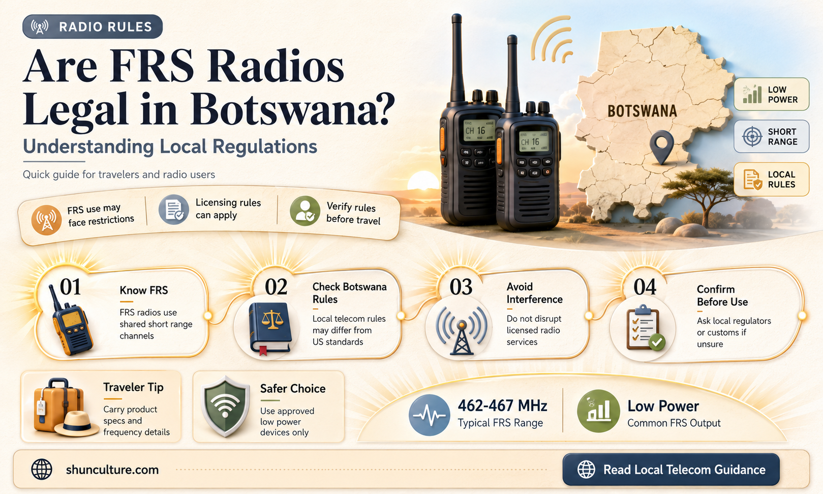 are frsradios legal in botswana