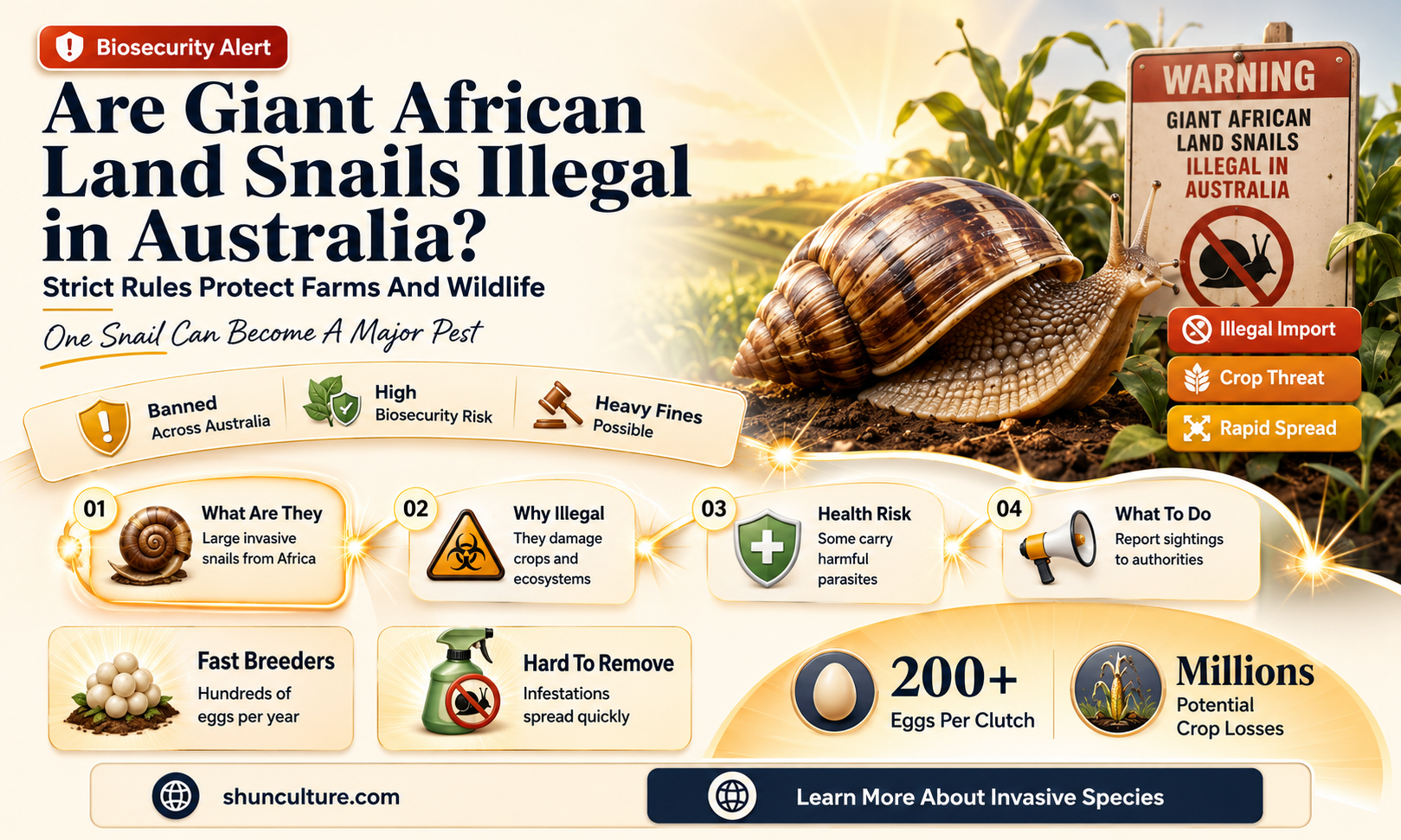 are giant african land snails illegal in australia