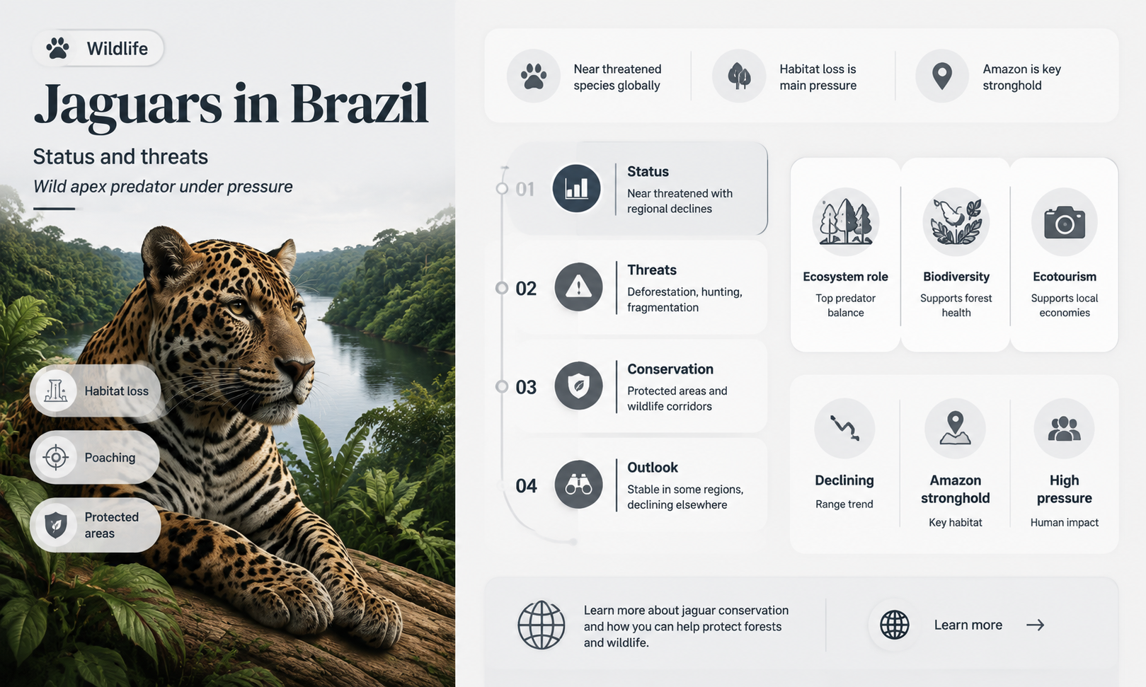are jaguars endangered in brazil