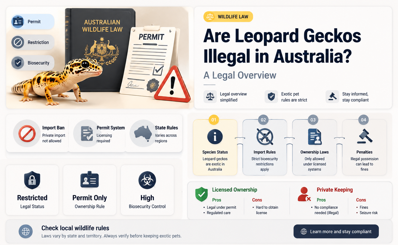 are leopard geckos illegal in australia
