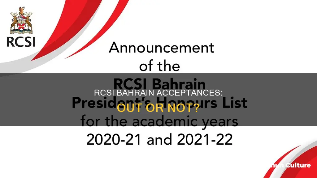 are rcsi bahrain acceptanaces out yet