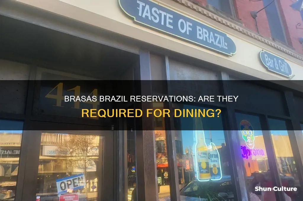 are reservations required at brasas brazil