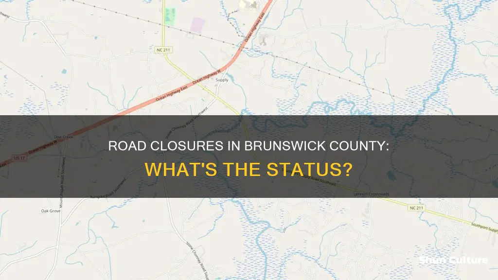 are road closed in brunswick county nc