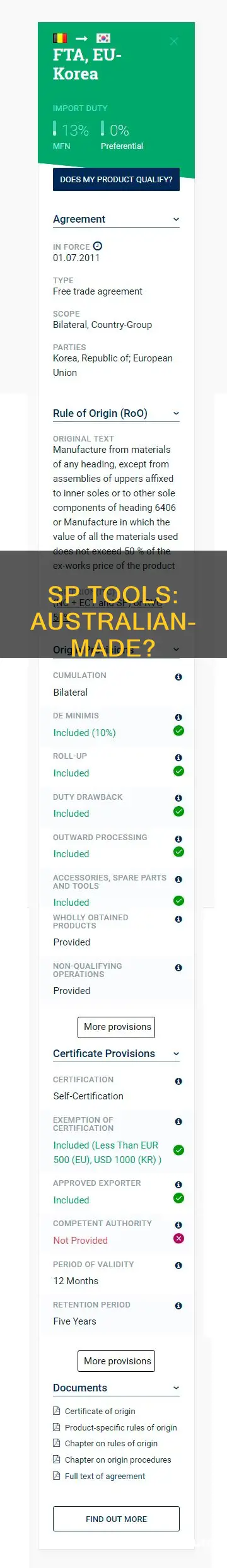are sp tools made in australia