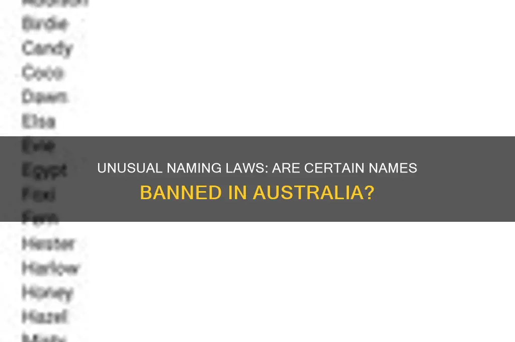 are there any names that are illegal in australia