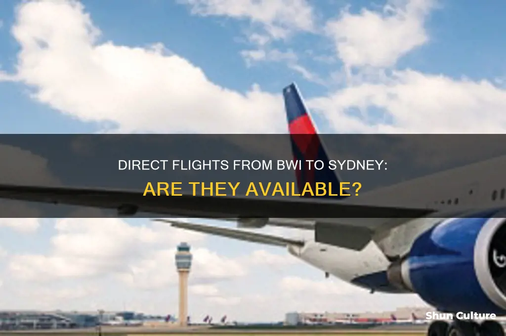 are there direct flights from bwi to sydney australia