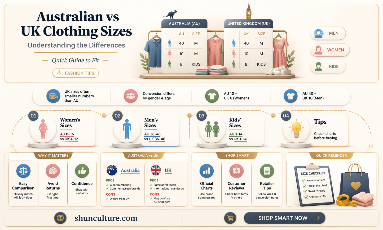 are australian clothes sizes the same as uk