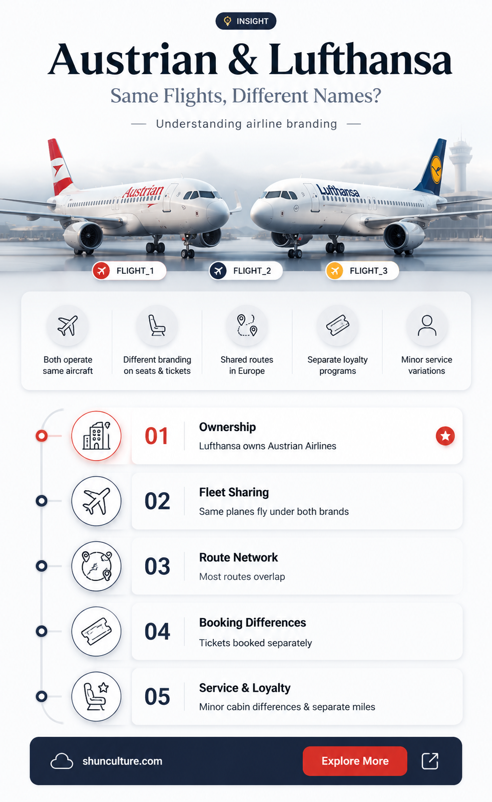 are austrian and lufthansa flight the same