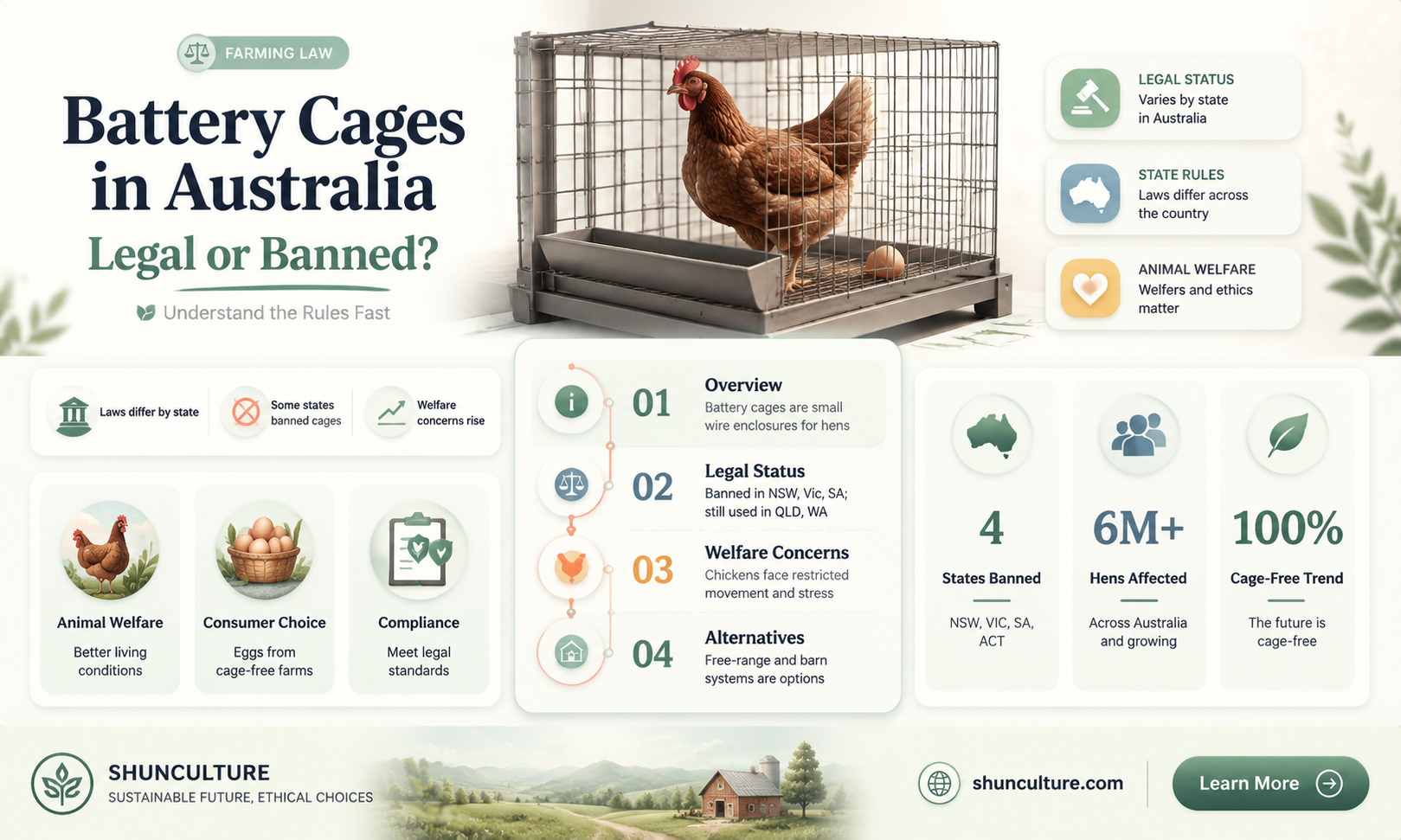are battery cages banned in australia