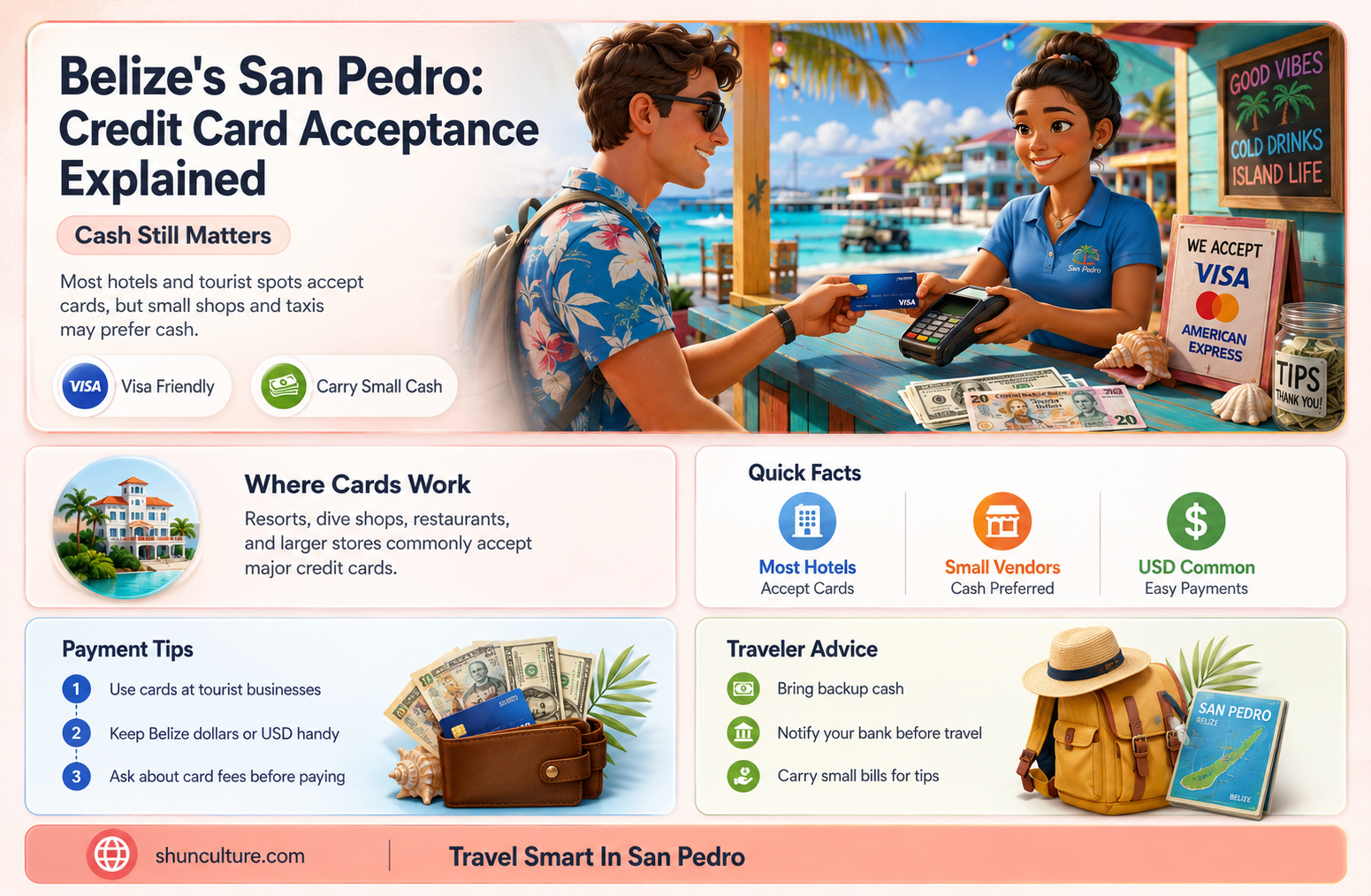 are credit cards accepted in san pedro belize