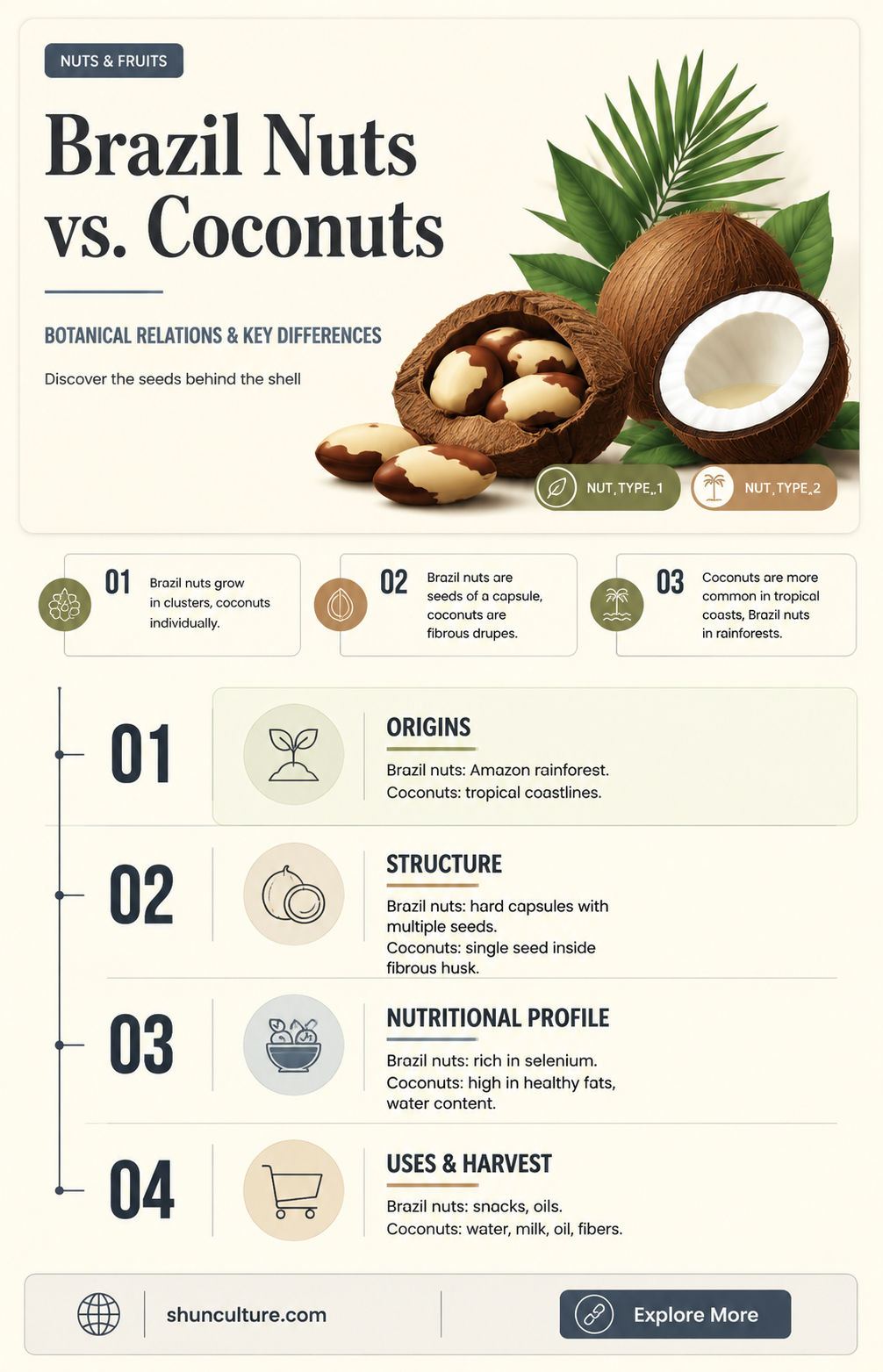 are brazil nuts and coconuts related