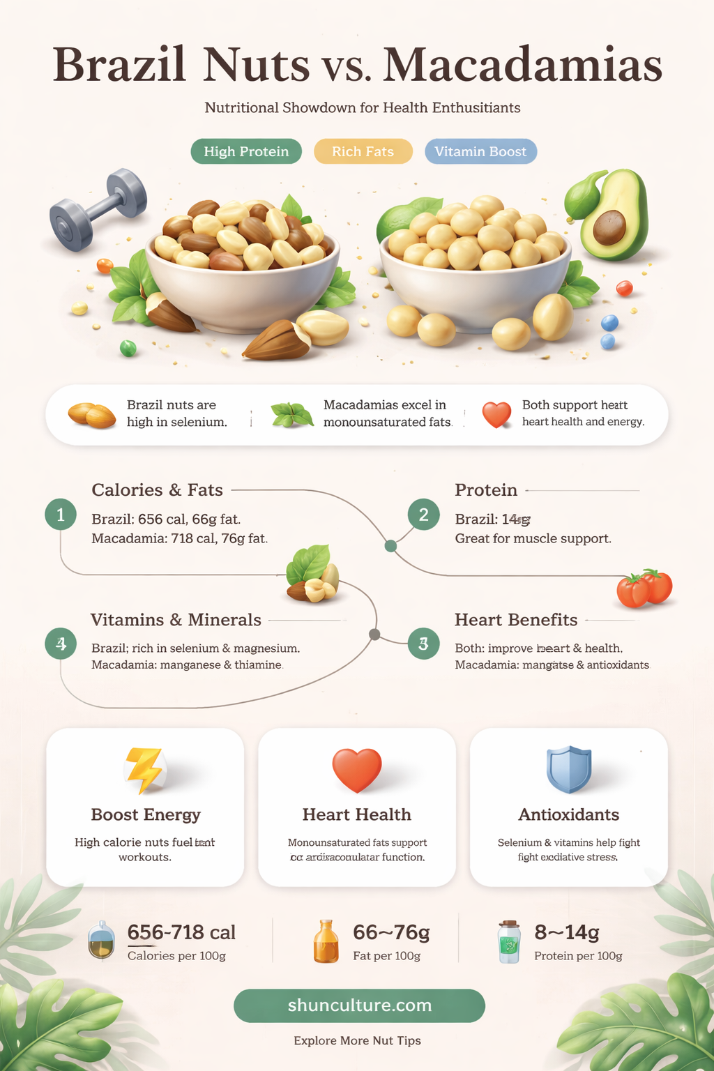 are brazil nuts nutritionally comparableto macadamias