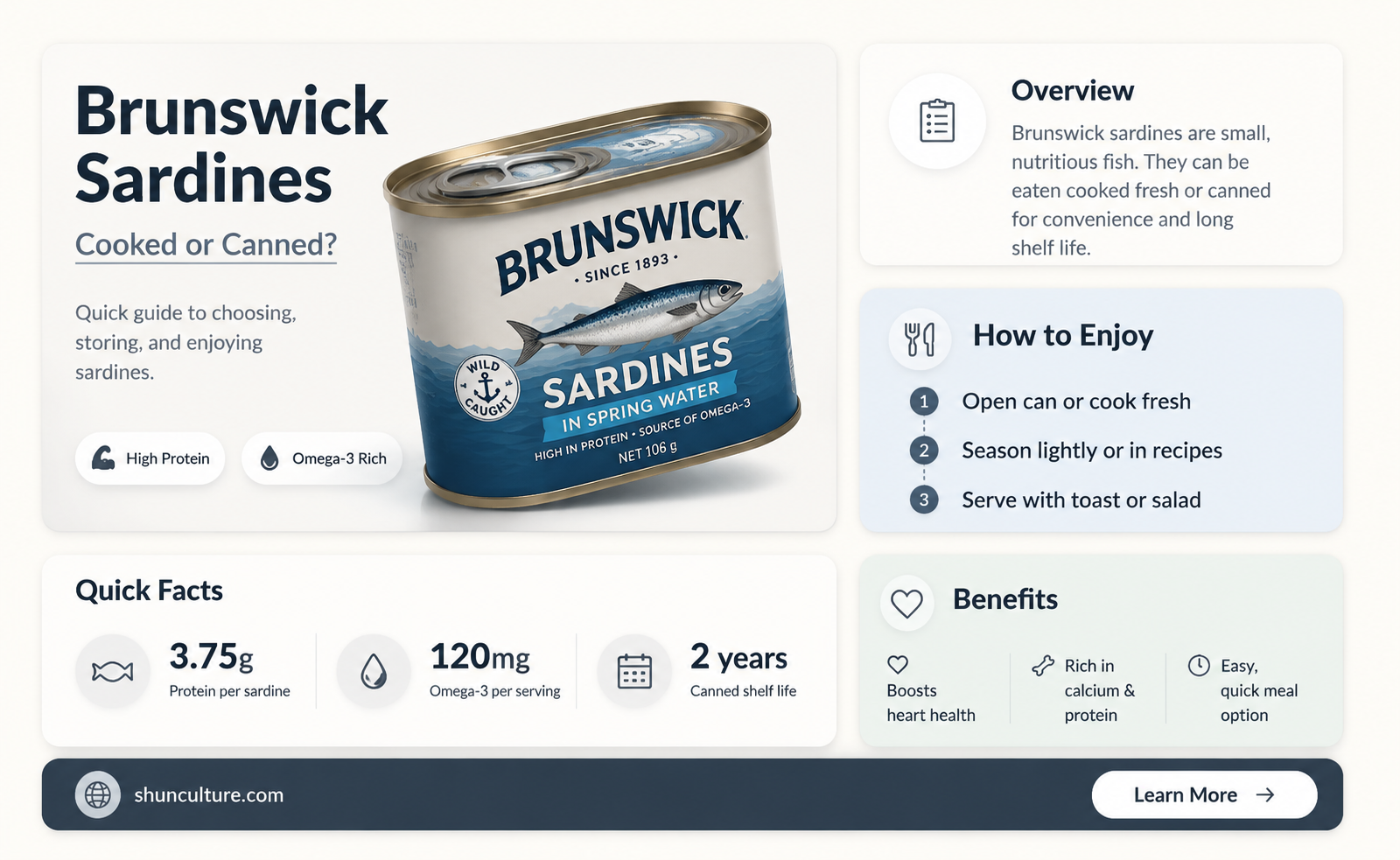 are brunswick sardines cooked