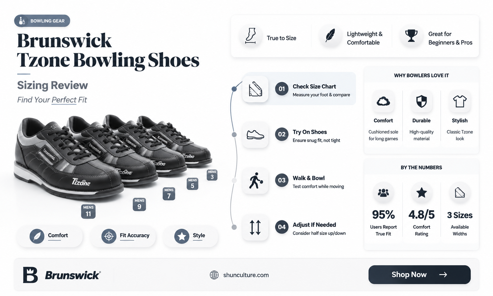 are brunswick tzone bowling shoes true in size