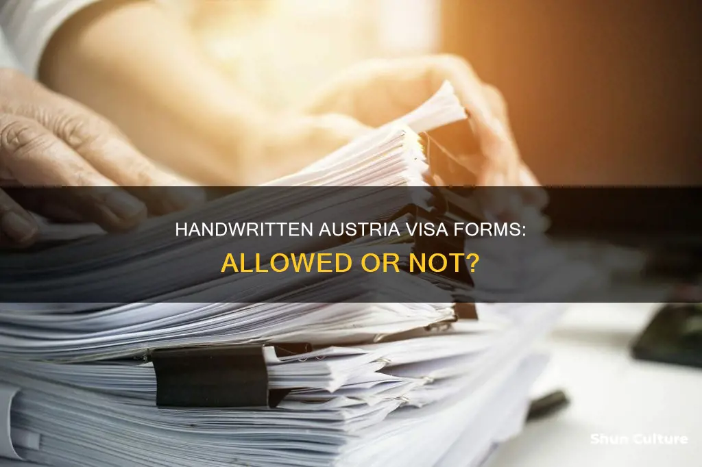 can I fill austria visa form by hand