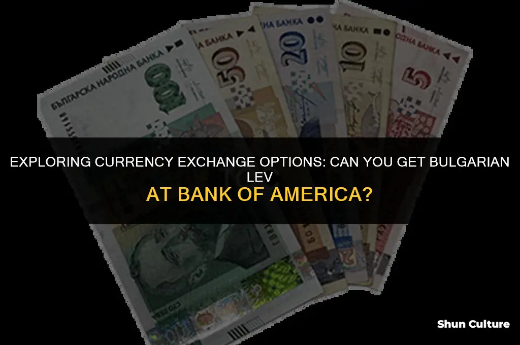 can I get bulgarian currency at bank of america