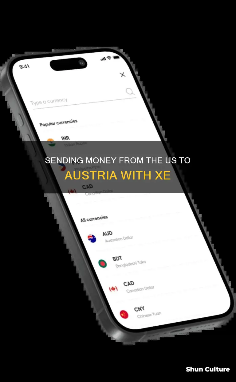 can I send money from us to austria using xe