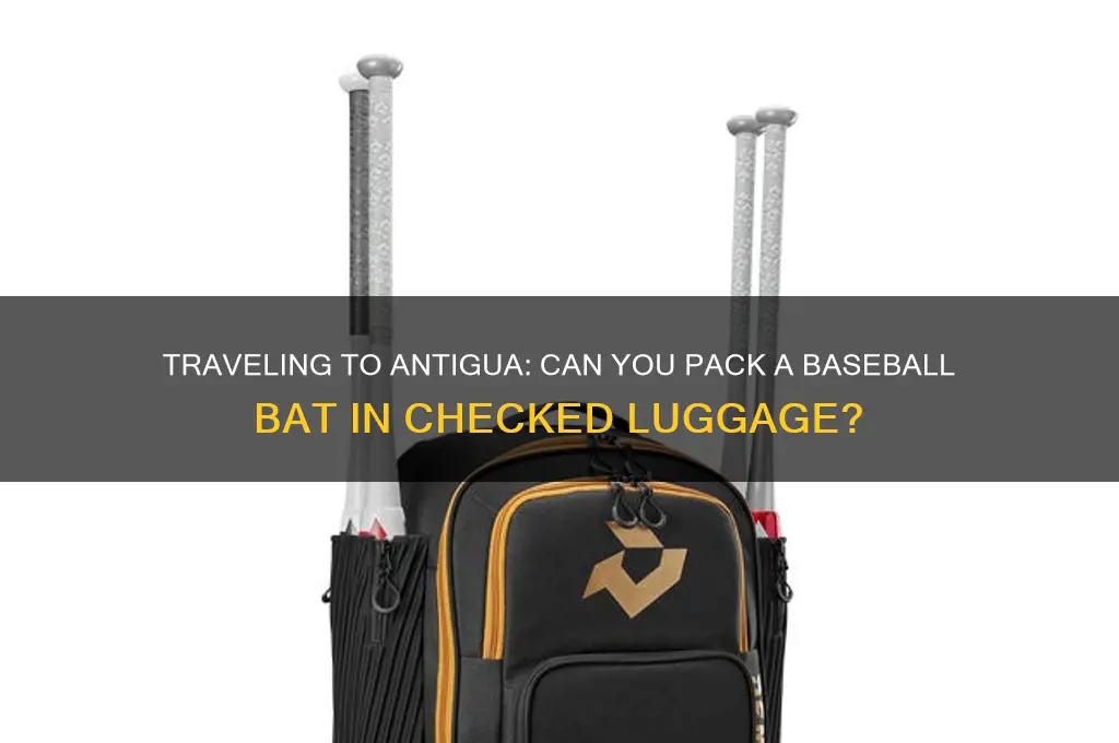 can I take a baseball bat in checked baggage antigua