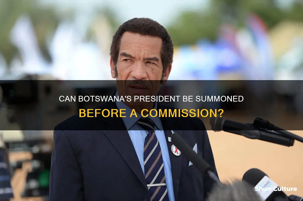 can the president of botswana be summoned before a comission