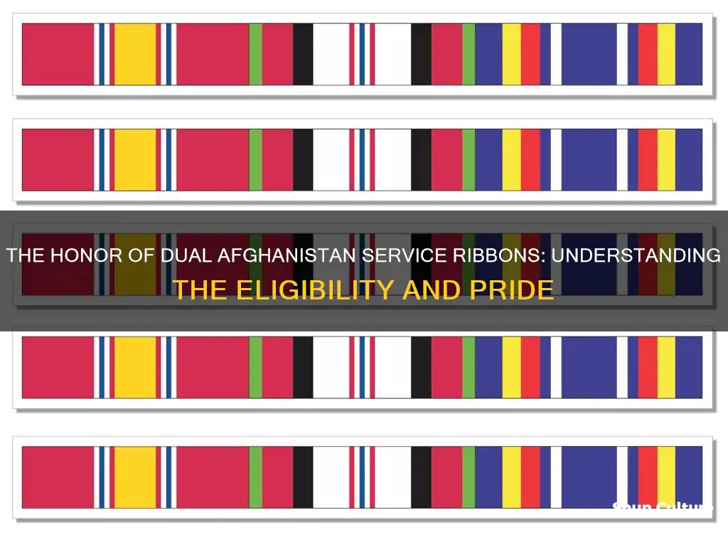 can you wear two afghanistan service ribbons at one time