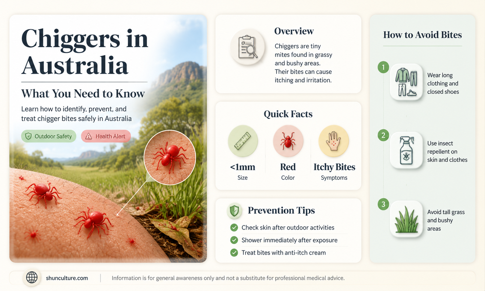 are chiggers found in australia
