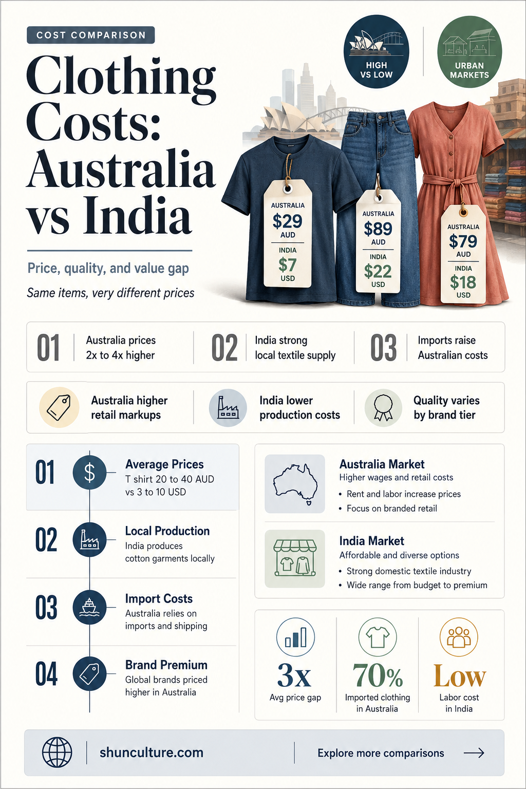 are clothes cheaper in australia than india