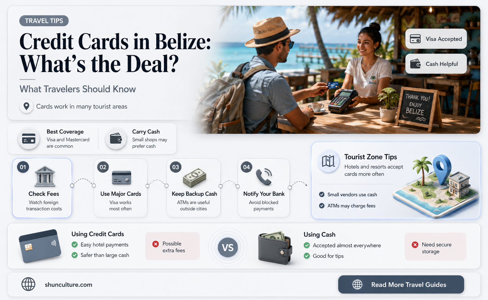 are credit cards widely accepted in belize