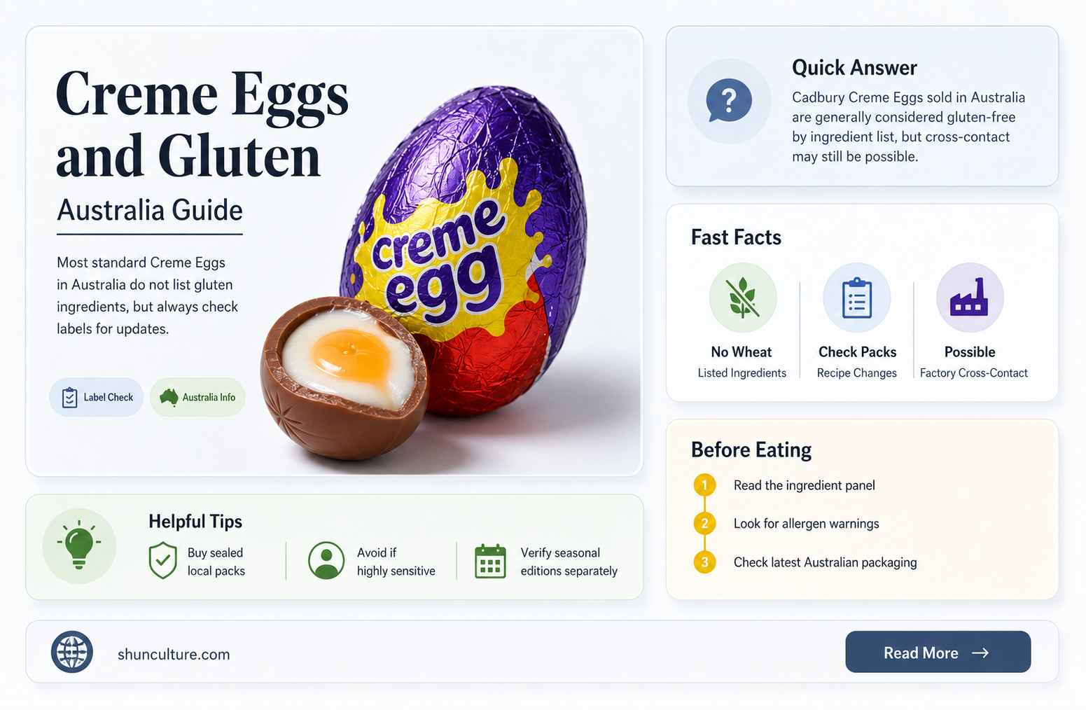 are creme eggs gluten free australia