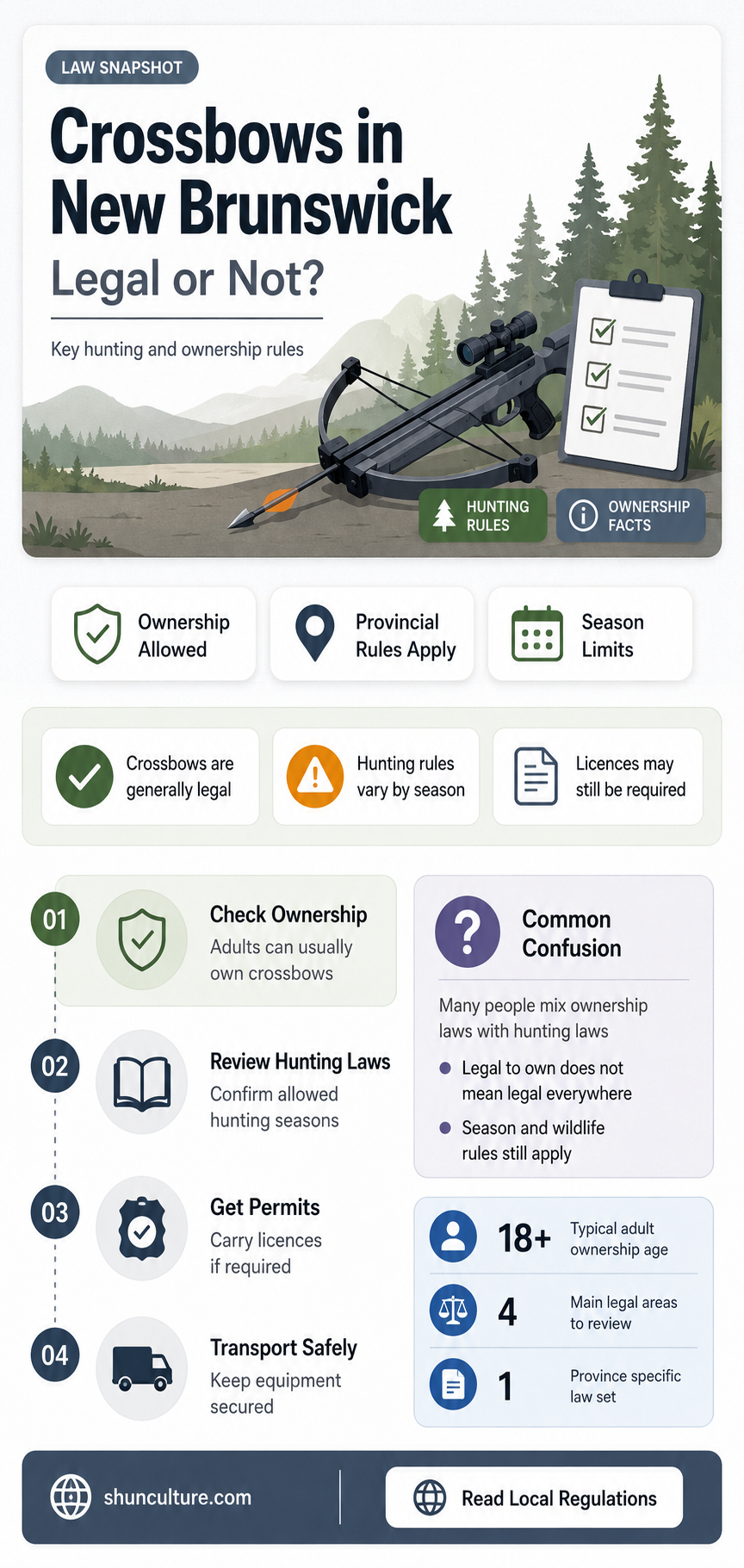are crossbows legal in new brunswick canada