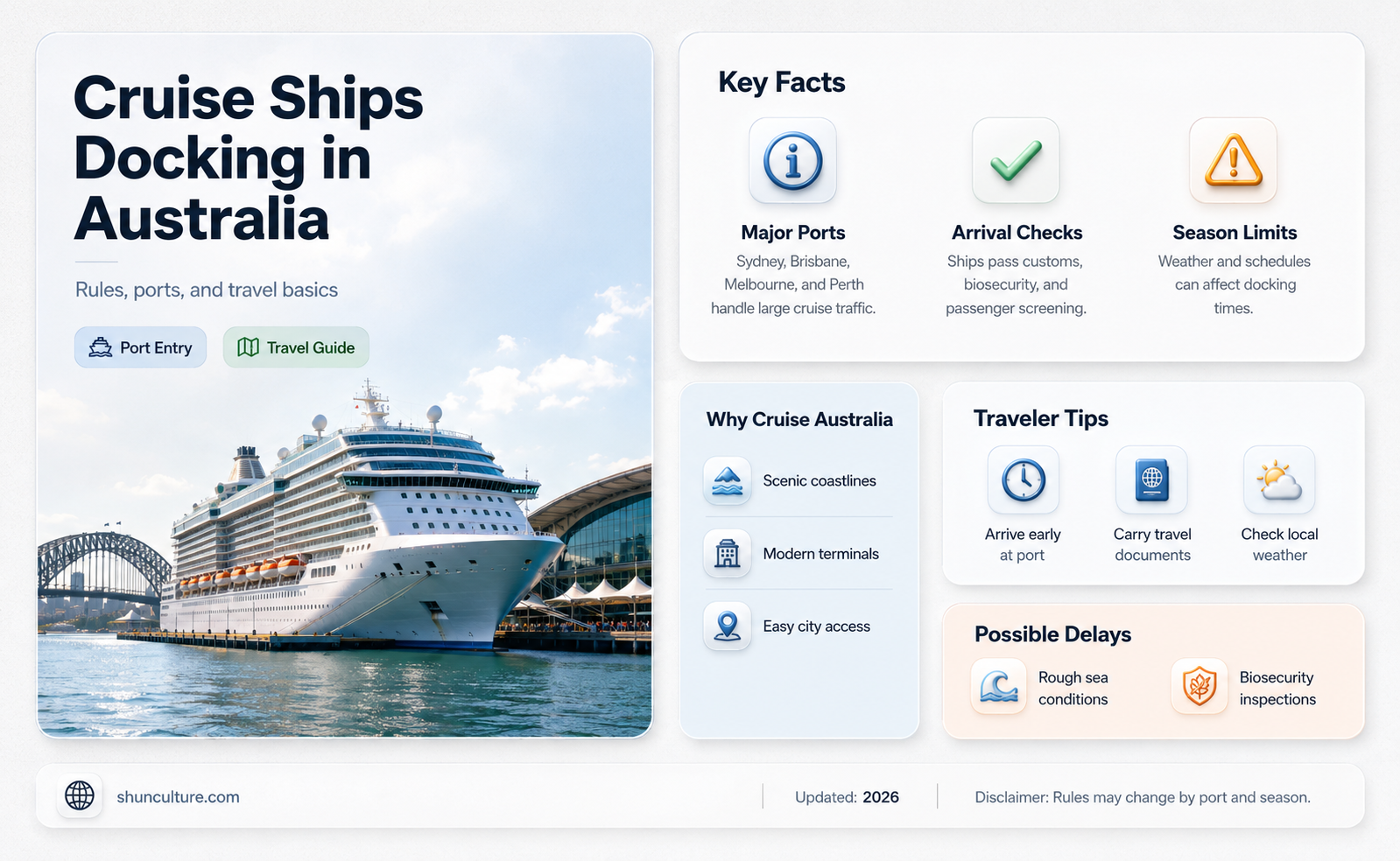 are cruise ships allowed to dock in australia