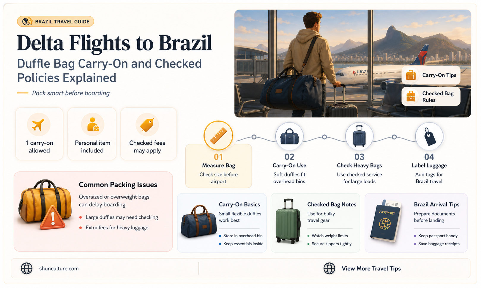 are duffle bags accepted on delta flights to brazil
