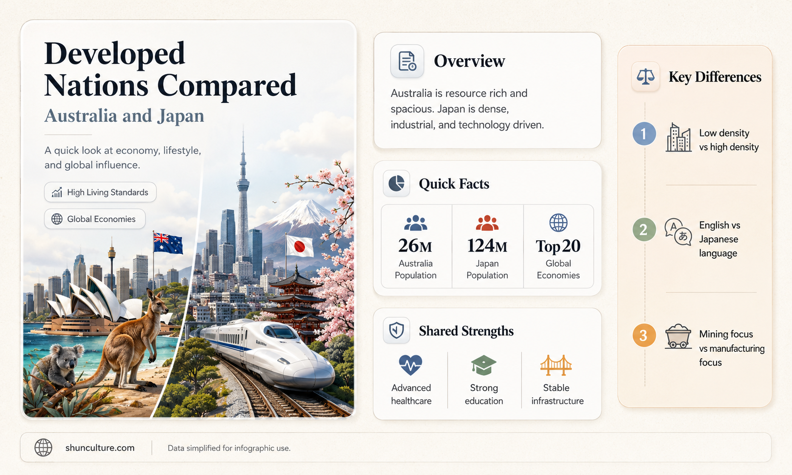 are from such developed countries as australia and japan