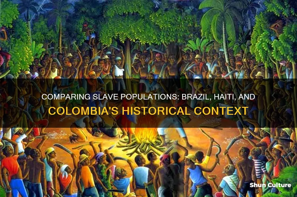did brazil haiti or colombia have the most slaves
