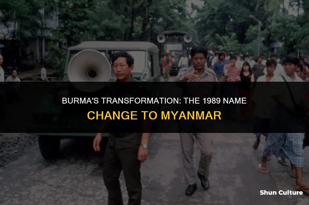 did burma change its name to myanmar in 1989