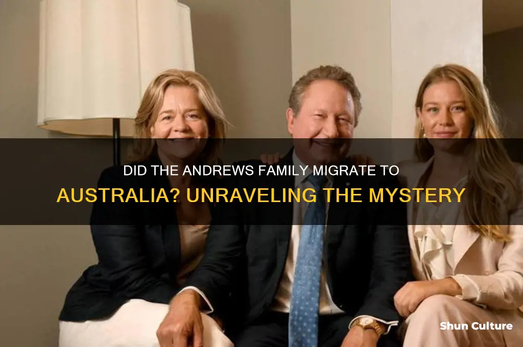 did the andrews family go to australia