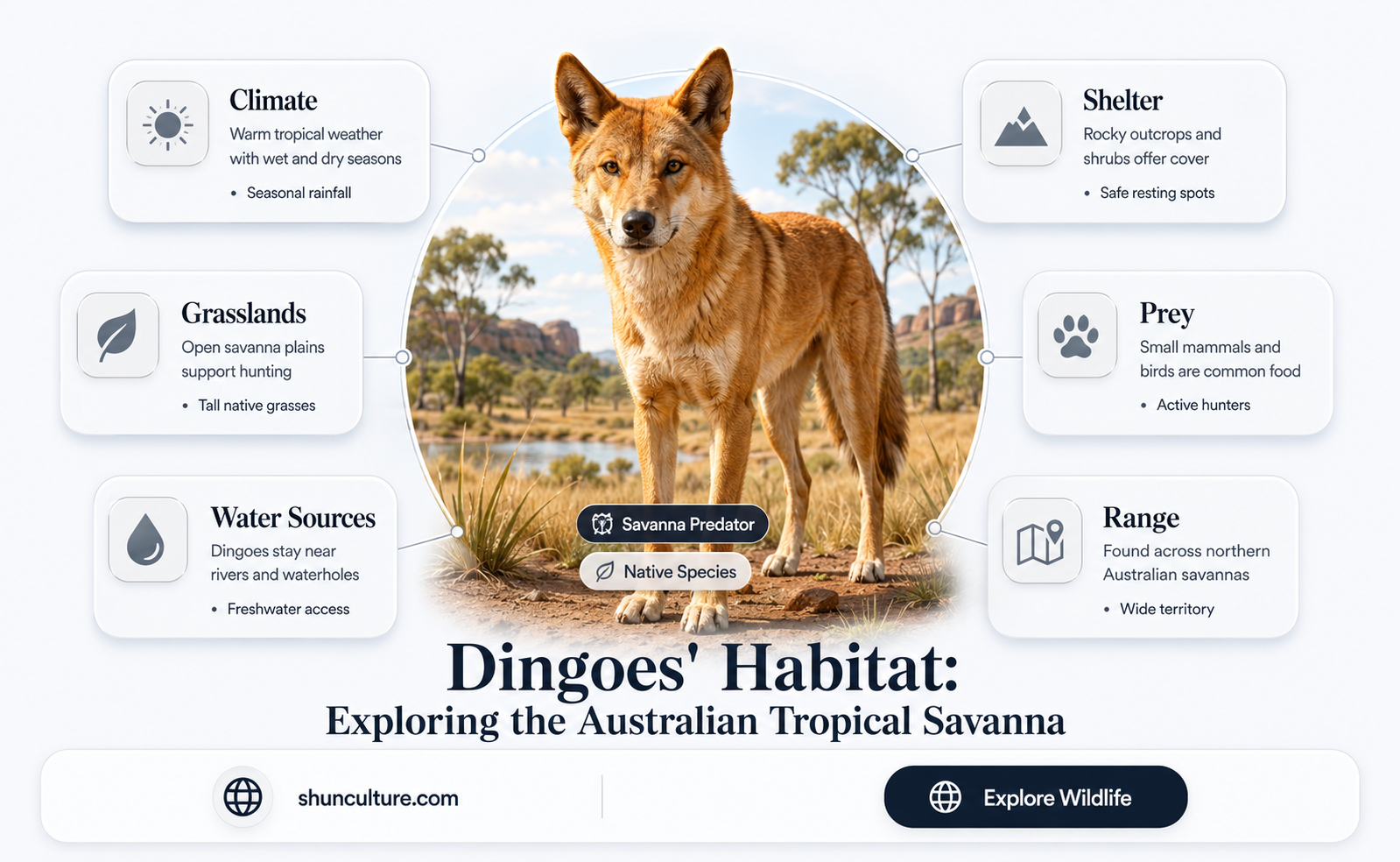 are dingoes found in the tropical australian savanna