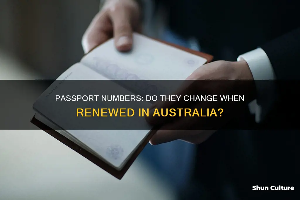 do australian passport numbers change when renewed