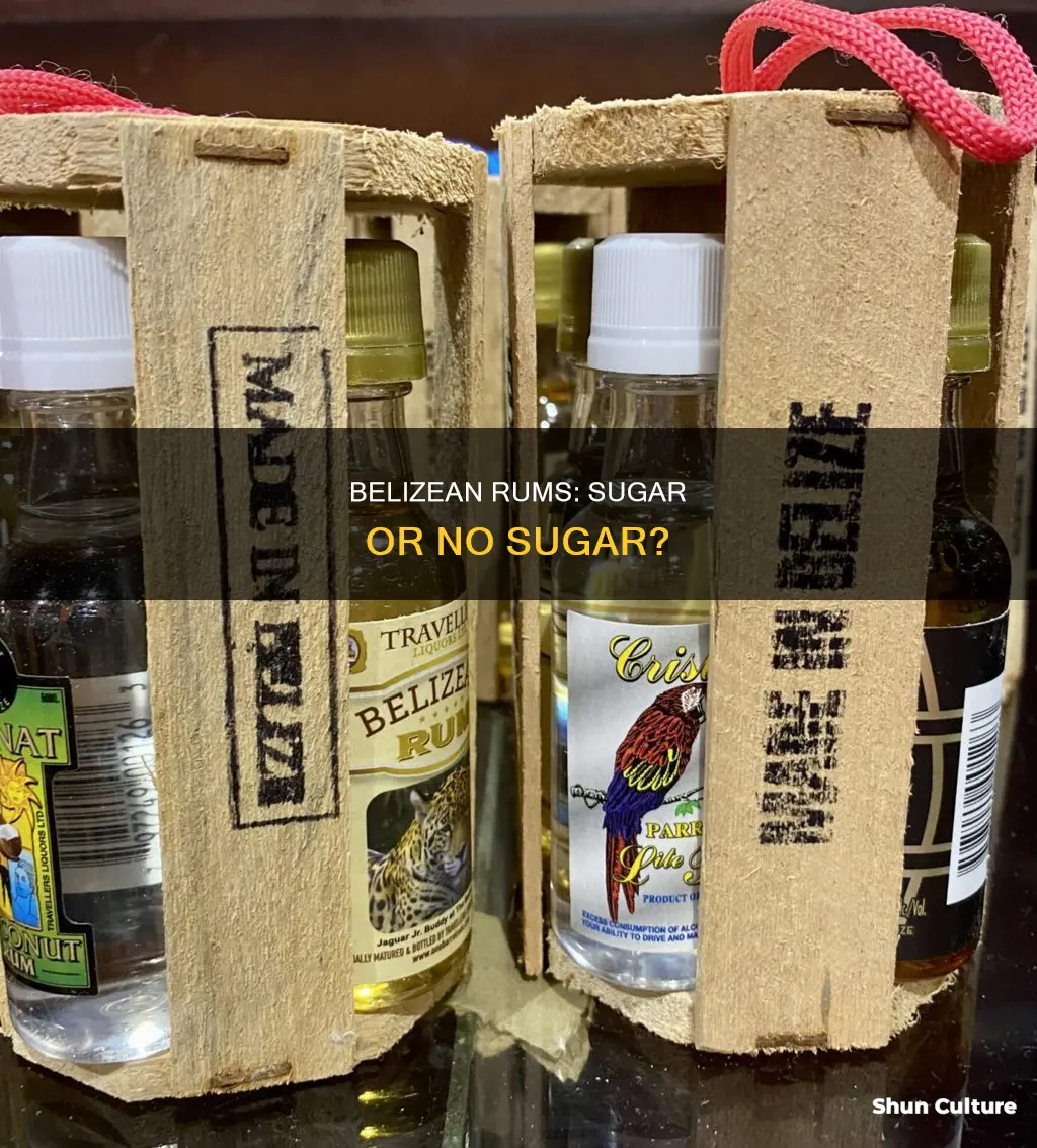 do rums from belize have added sugar