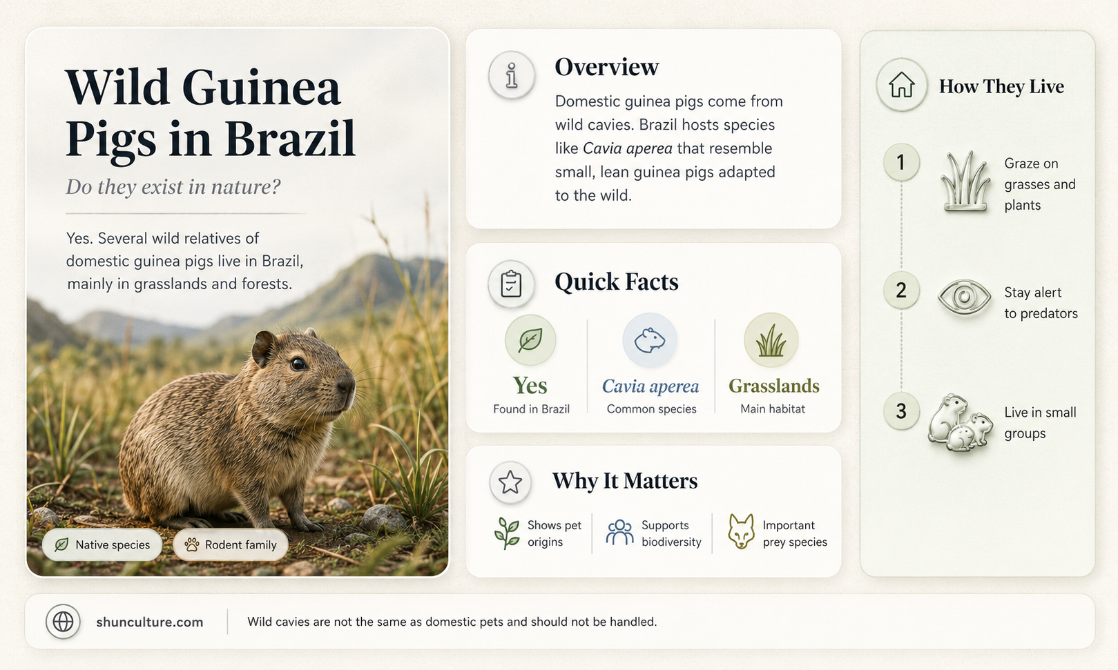 are guinea pigs found in the wild in brazil
