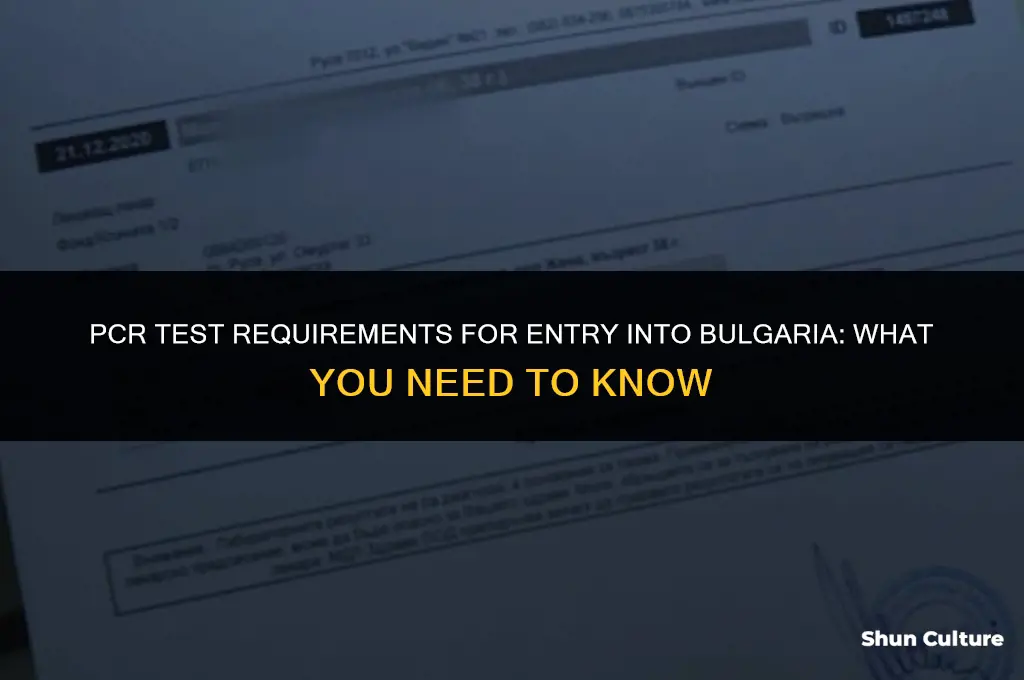 do you need pcr to enter bulgaria