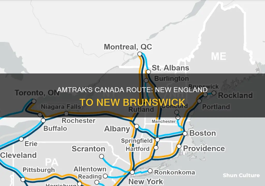 does amtrack new england to into new brunswick canada